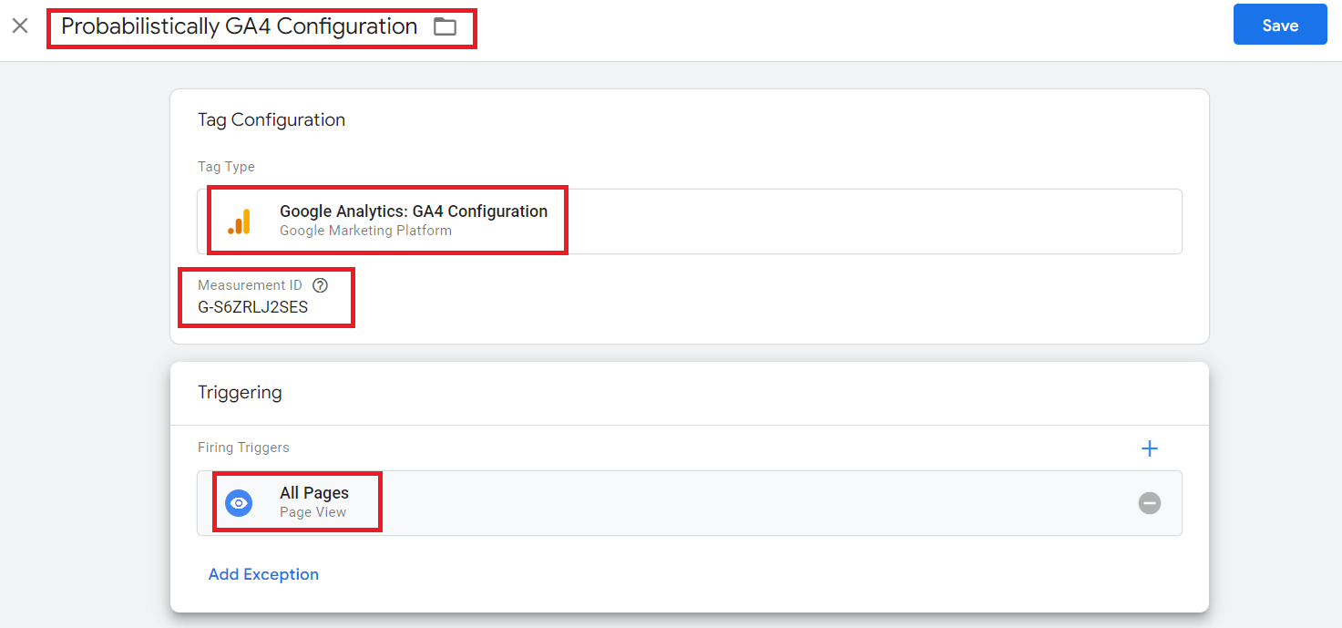 GA4 configuration tag in GTM